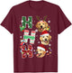 Ho Ho Ho Labrador Retriever Christmas Dogs Costume Pajamas T-Shirt - T-Shirt | Maroon