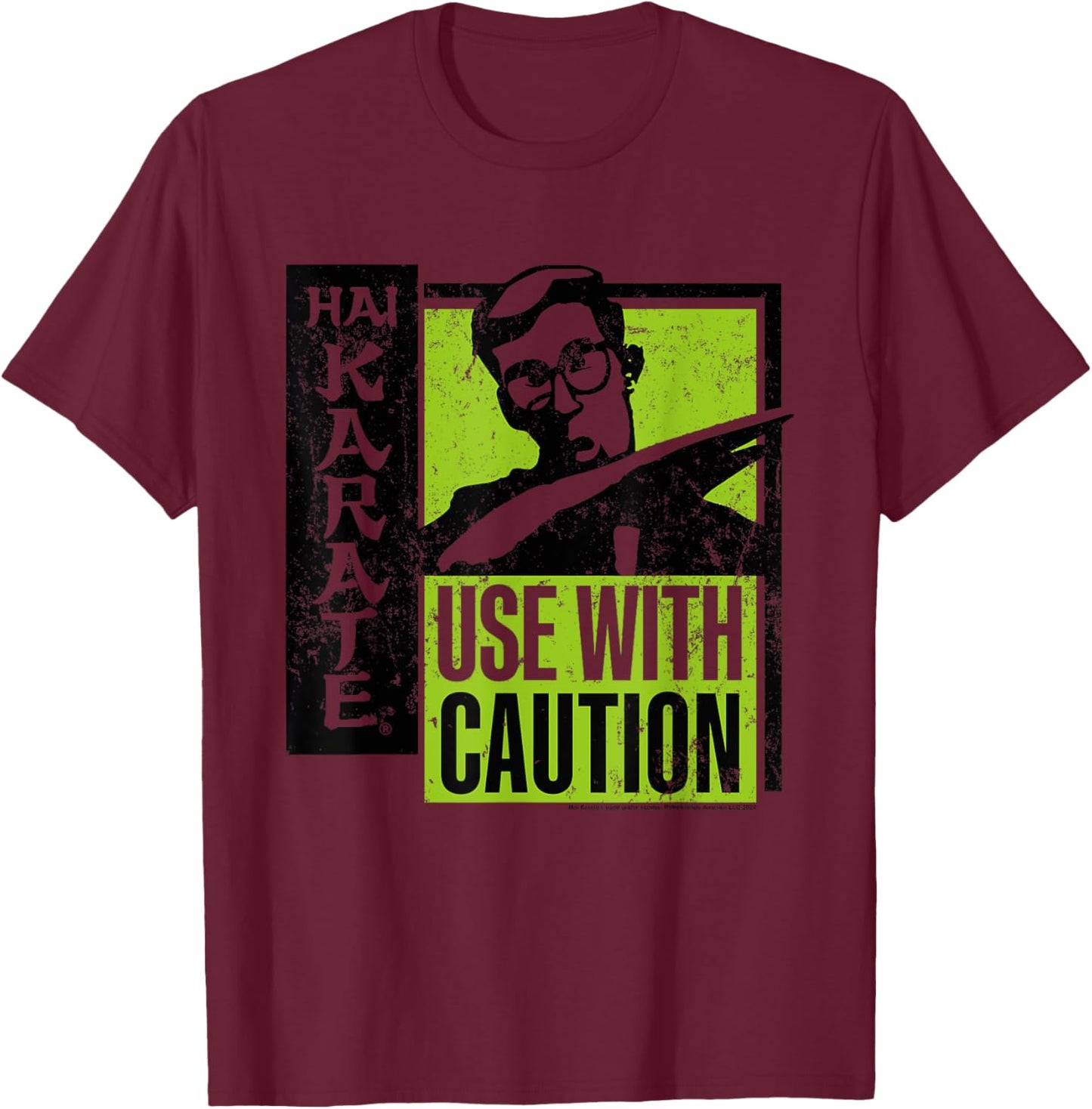 Hai Karate Use With Caution Black And Green Retro Aftershave T-Shirt - T-Shirt | Maroon