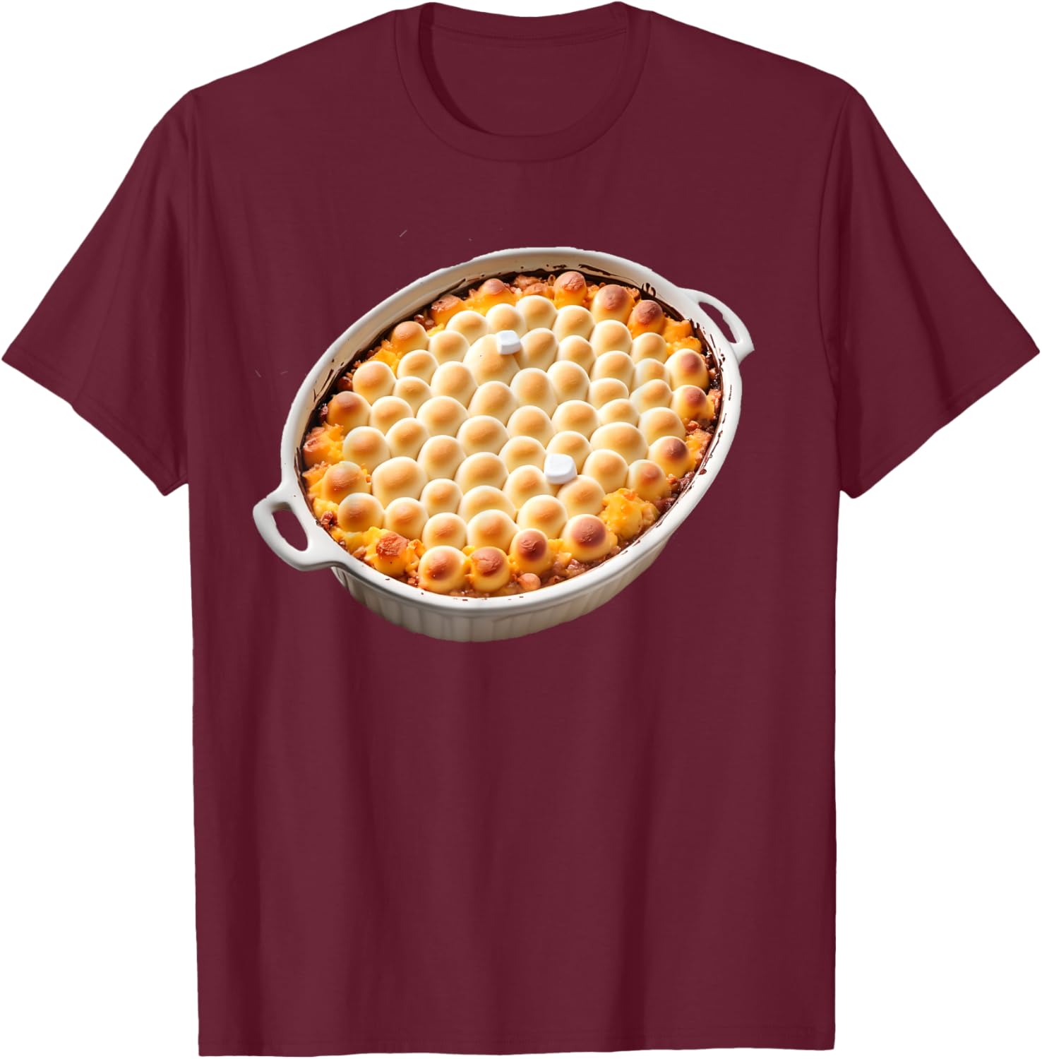Sweet Potato Casserole with Marshmallows T-Shirt - T-Shirt | Maroon