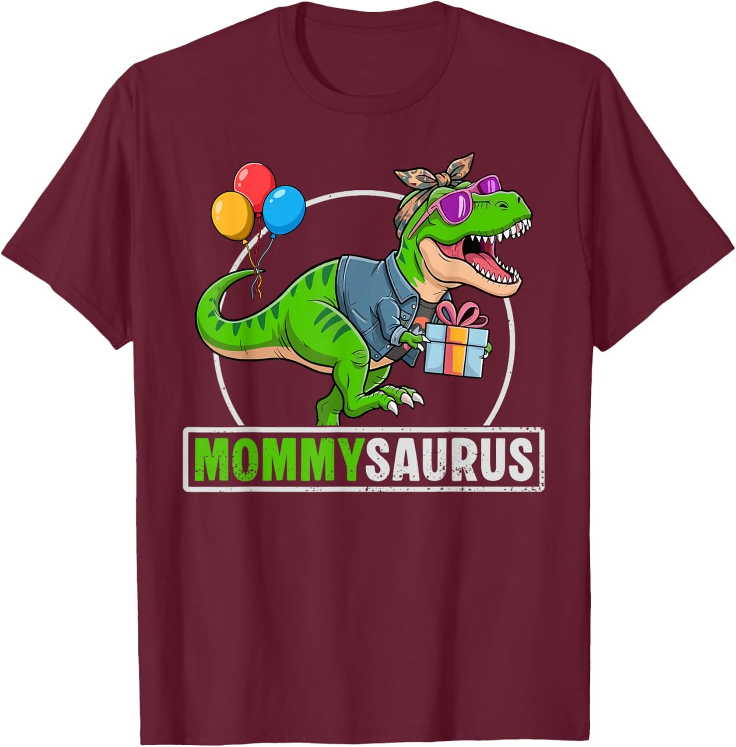 Mommysaurus T-Rex Dinosaur Mom Mama Saurus Family Matching T-Shirt - T-Shirt | Maroon