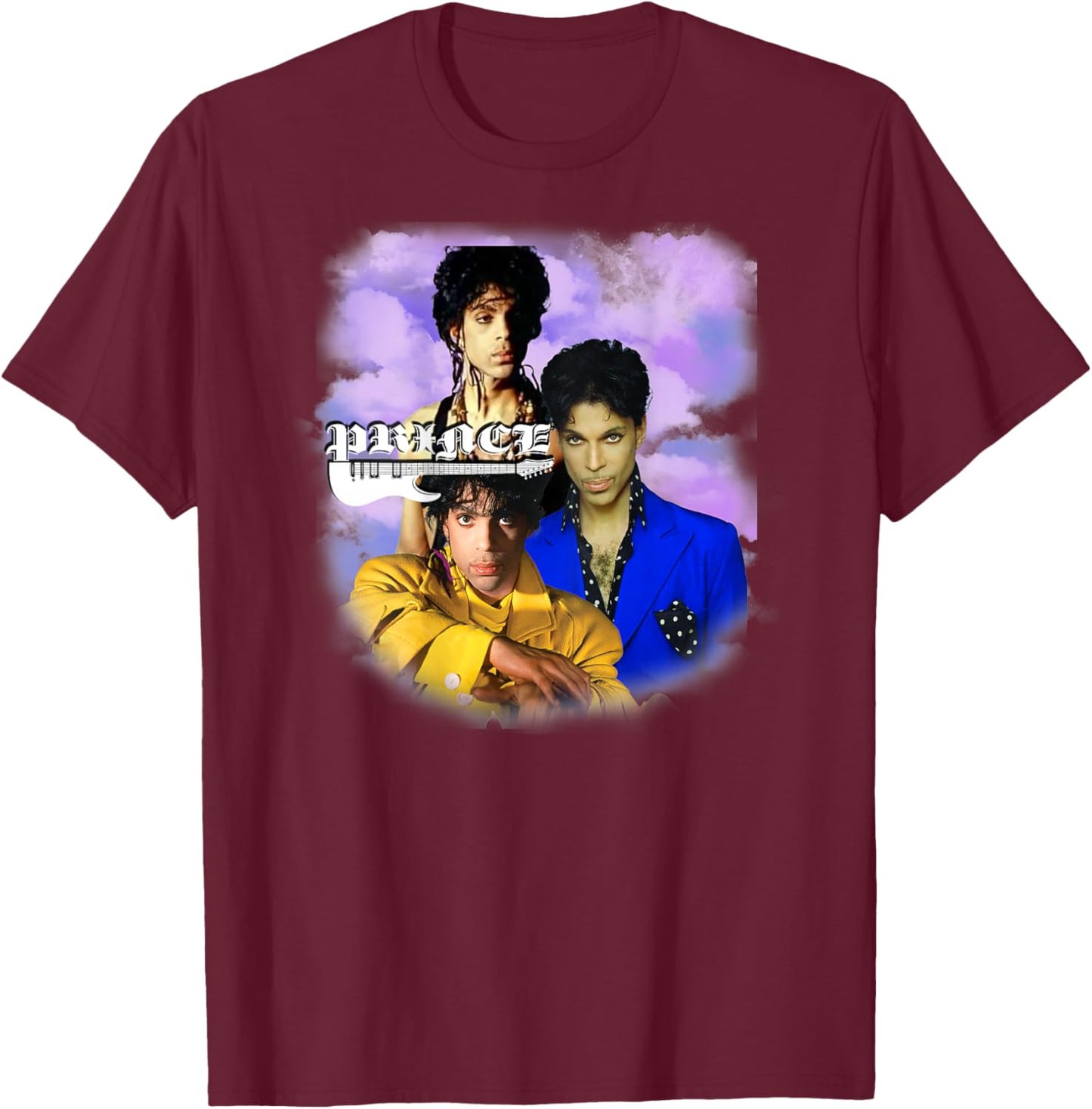 Prince_Purple Rain_073_Back Printed T-Shirt - T-Shirt | Maroon