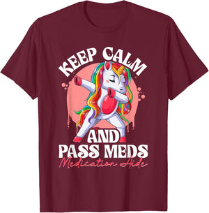 Med Aide Design for A CMA, Funny Medication Aide T-Shirt - T-Shirt | Maroon