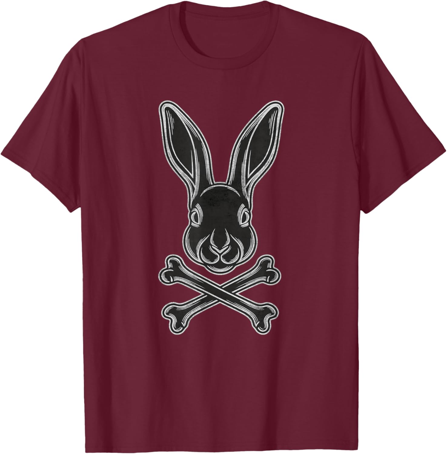 Gothic Easter Bunny Egg with Flag Jolly Roger T-Shirt - T-Shirt | Maroon
