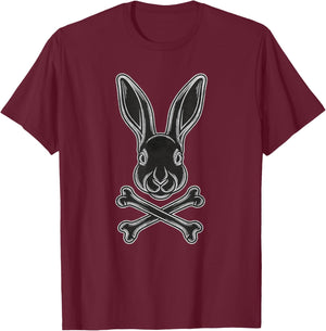 Gothic Easter Bunny Egg with Flag Jolly Roger T-Shirt - T-Shirt | Maroon