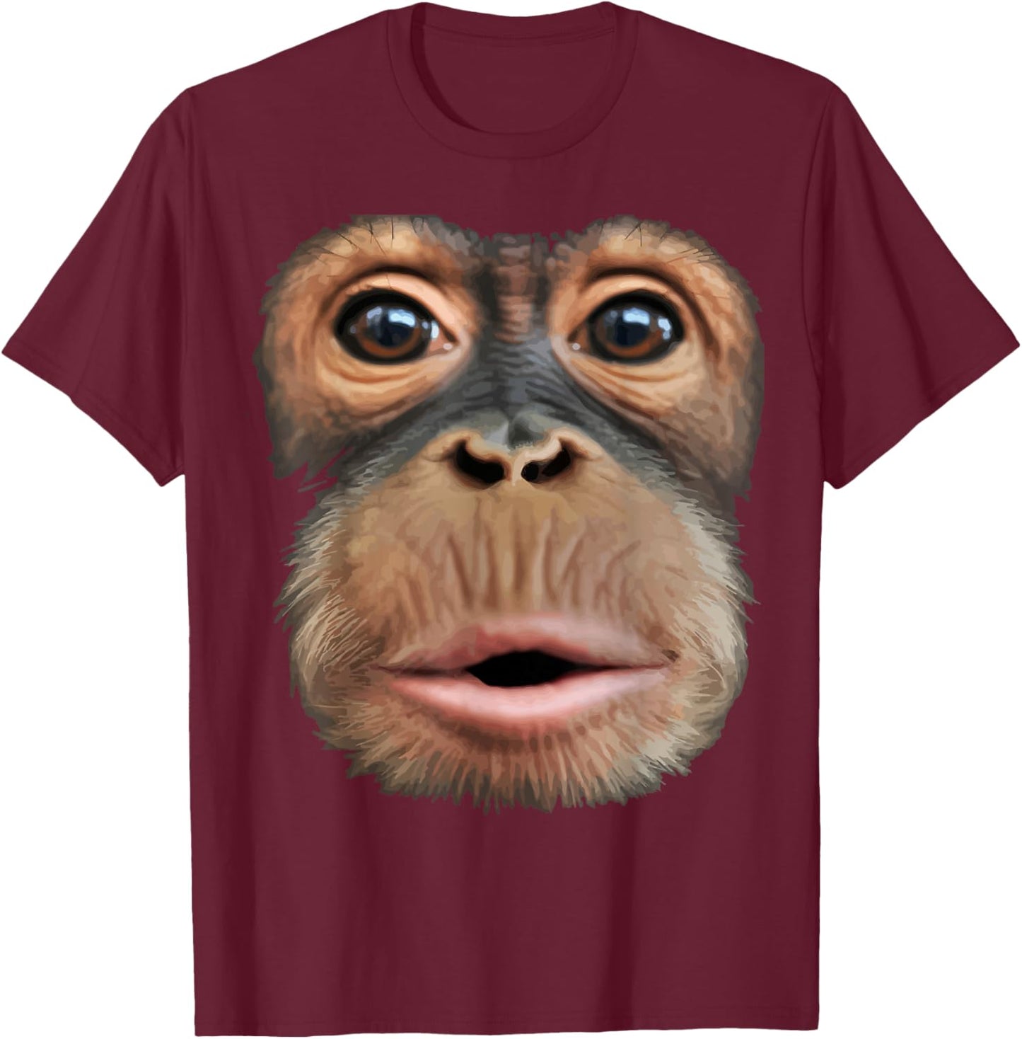 Monkey Face Breath Funny Men Women Halloween Costume T-Shirt - T-Shirt | Maroon
