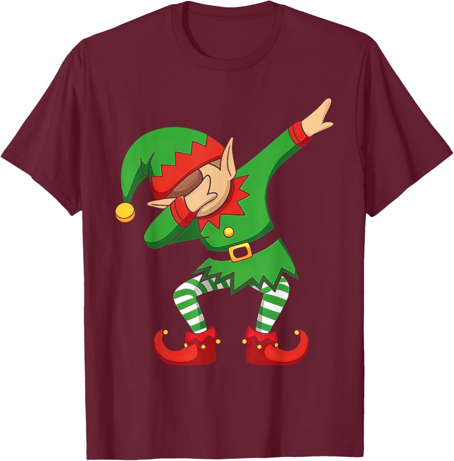 Dabbing Elf Christmas Squad Funny Xmas Family Boys Kids T-Shirt - T-Shirt | Maroon