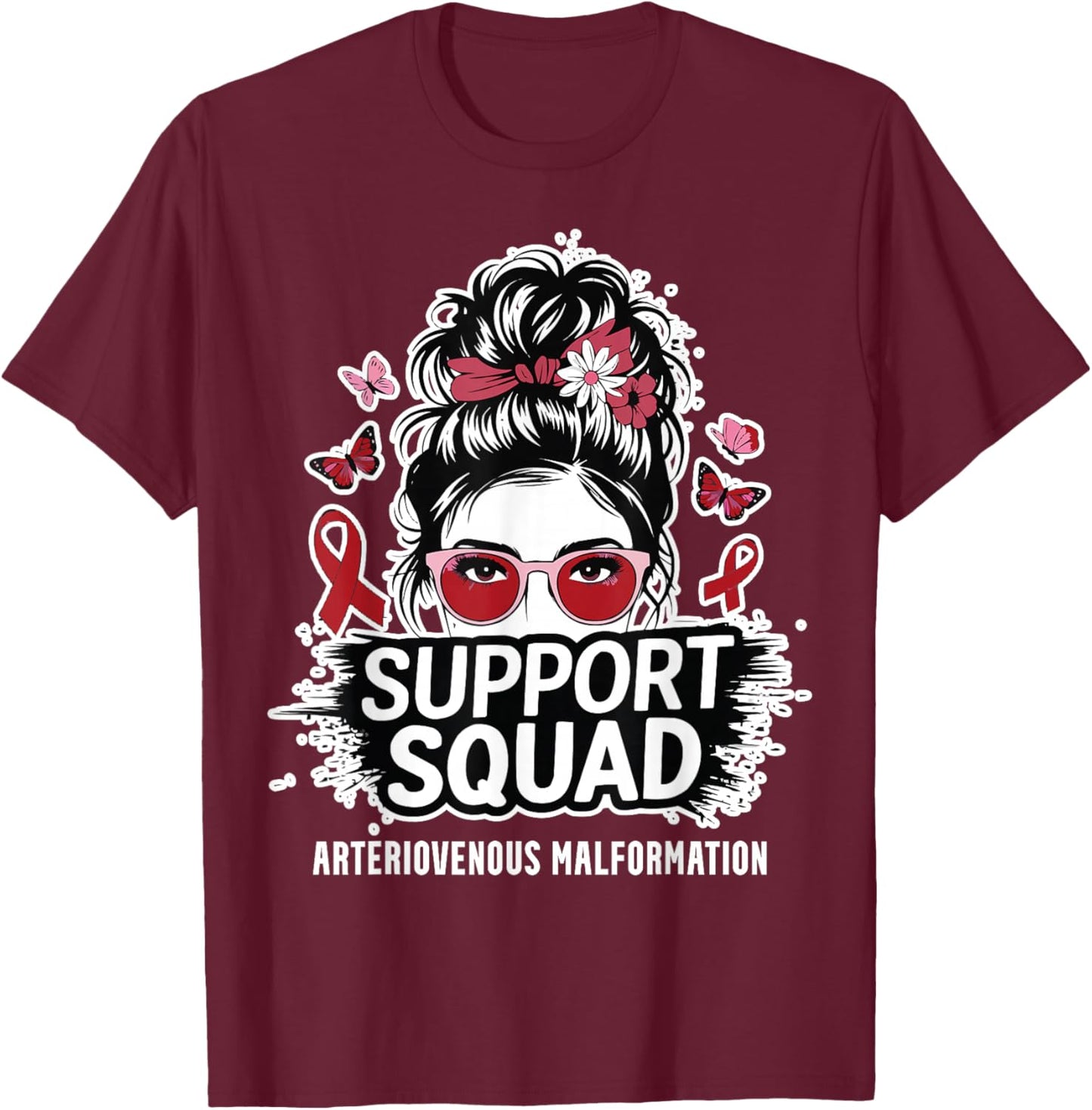 AVM Warrior Arteriovenous Malformation Awareness T-Shirt - T-Shirt | Maroon