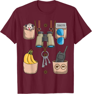 Zookeeper Costume Halloween T-Shirt - T-Shirt | Maroon