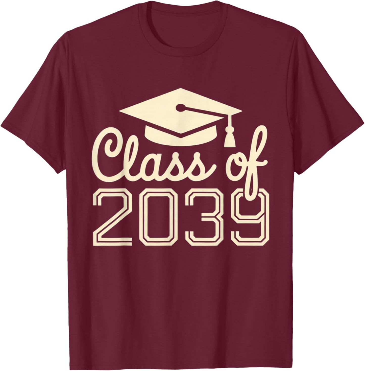 Class of 2039 Grow with Me First Day of School Graduation T-Shirt - T-Shirt | Maroon