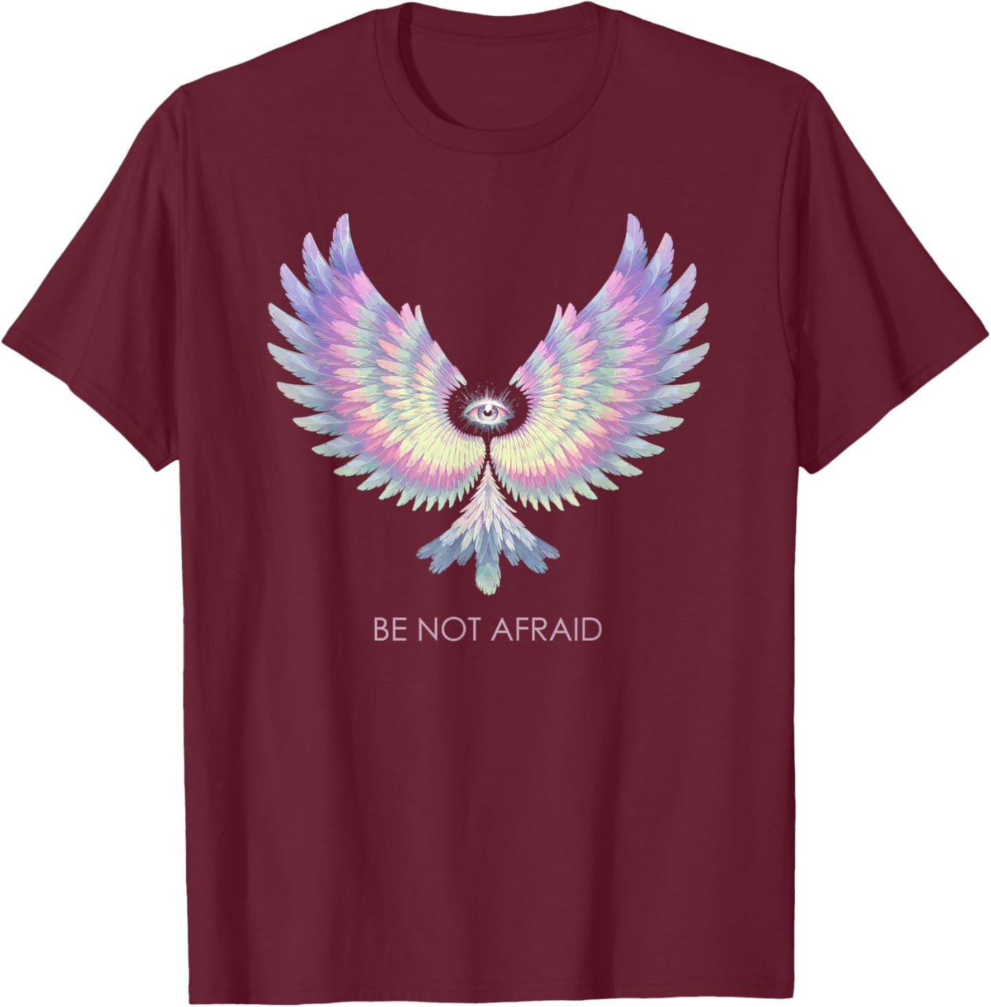 Be Not Afraid Biblically Accurate Angel Aesthetic T-Shirt - T-Shirt | Maroon