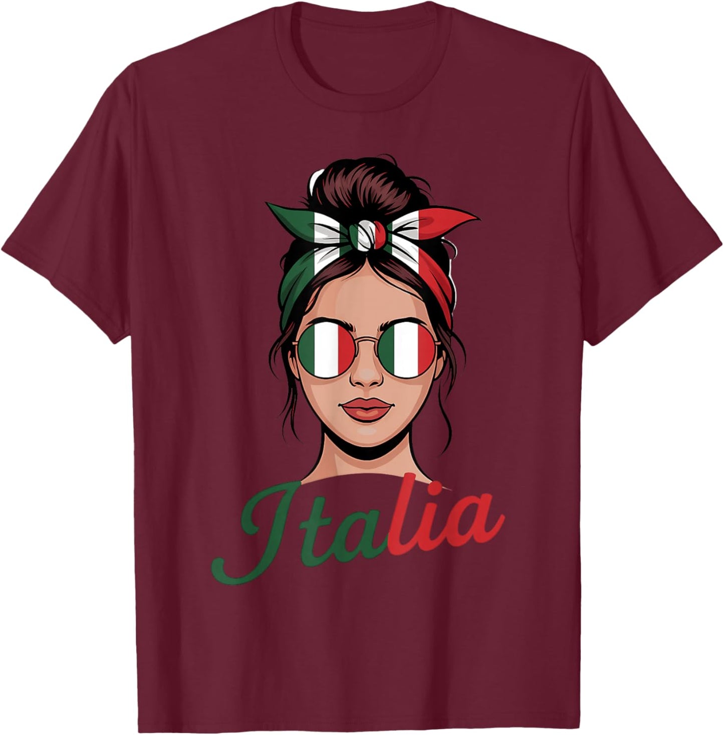 Drapeau de l'Italie Racines Italiennes T-Shirt - T-Shirt | Maroon