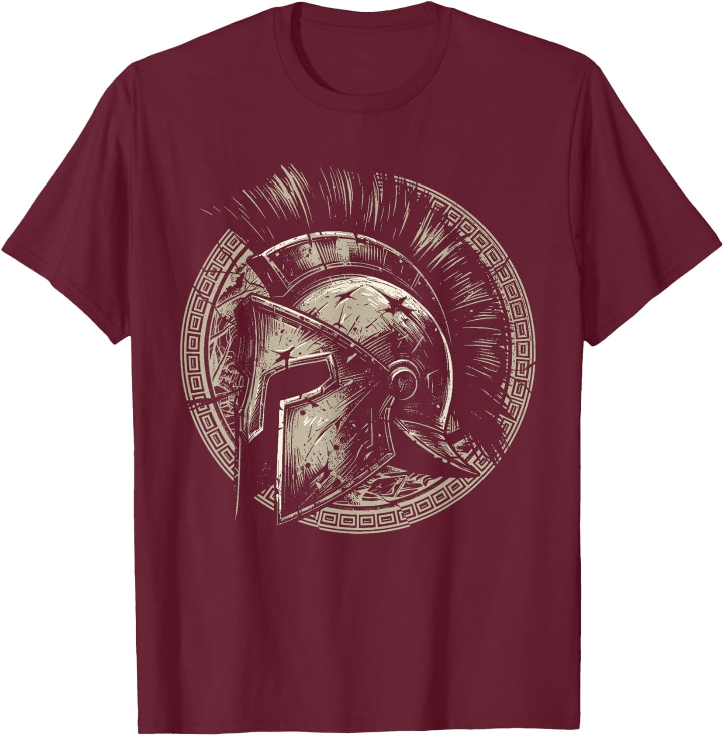 Spartan Shirt Ancient Greek Gladiator Spartan Warrior T-Shirt - T-Shirt | Maroon
