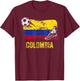 Colombia Soccer Jersey Fan Gallery Cheer Lady Mom Family T-Shirt - T-Shirt | Maroon