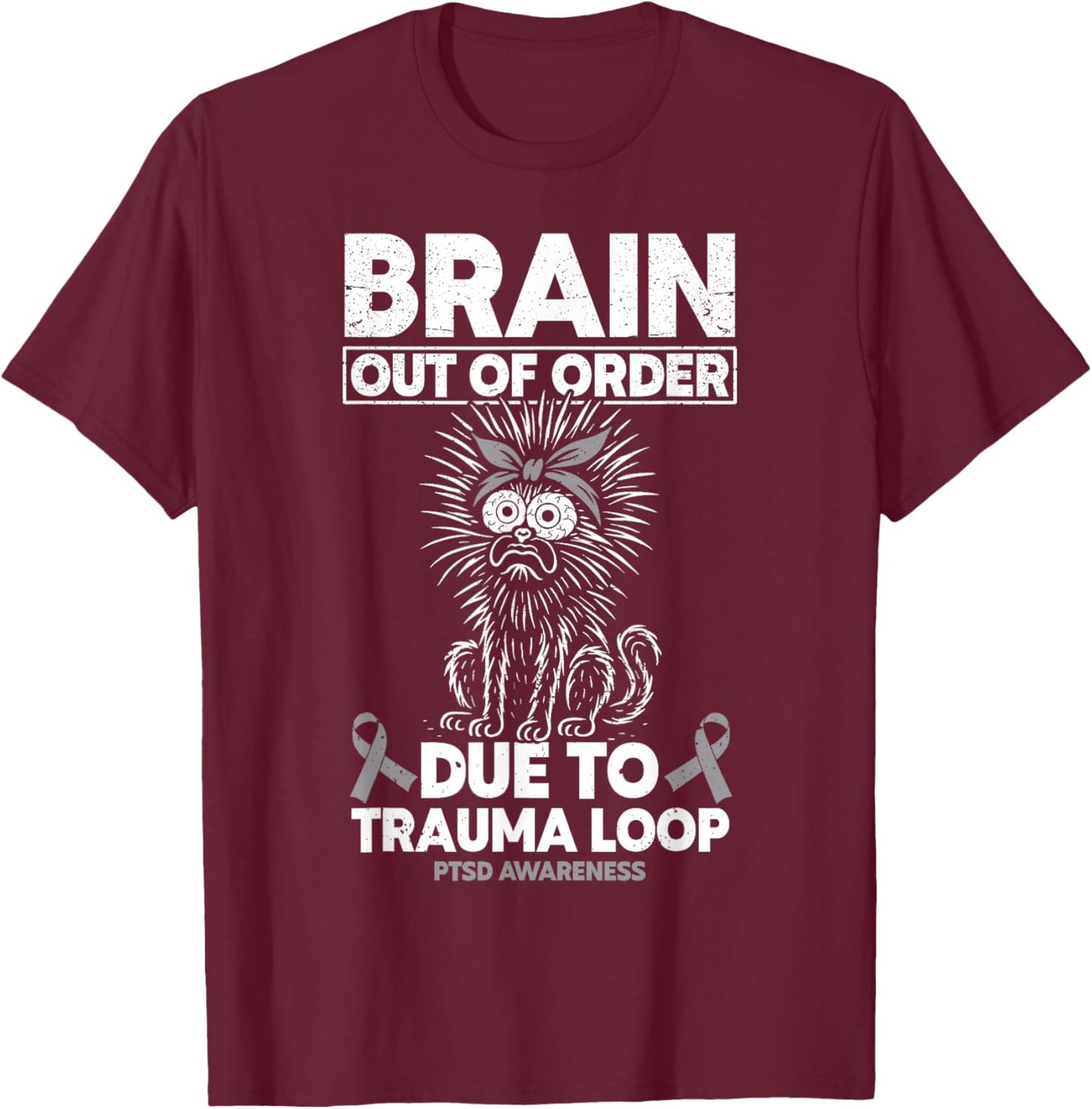 Post Traumatic Stress Disorder PTSD Awareness T-Shirt - T-Shirt | Maroon