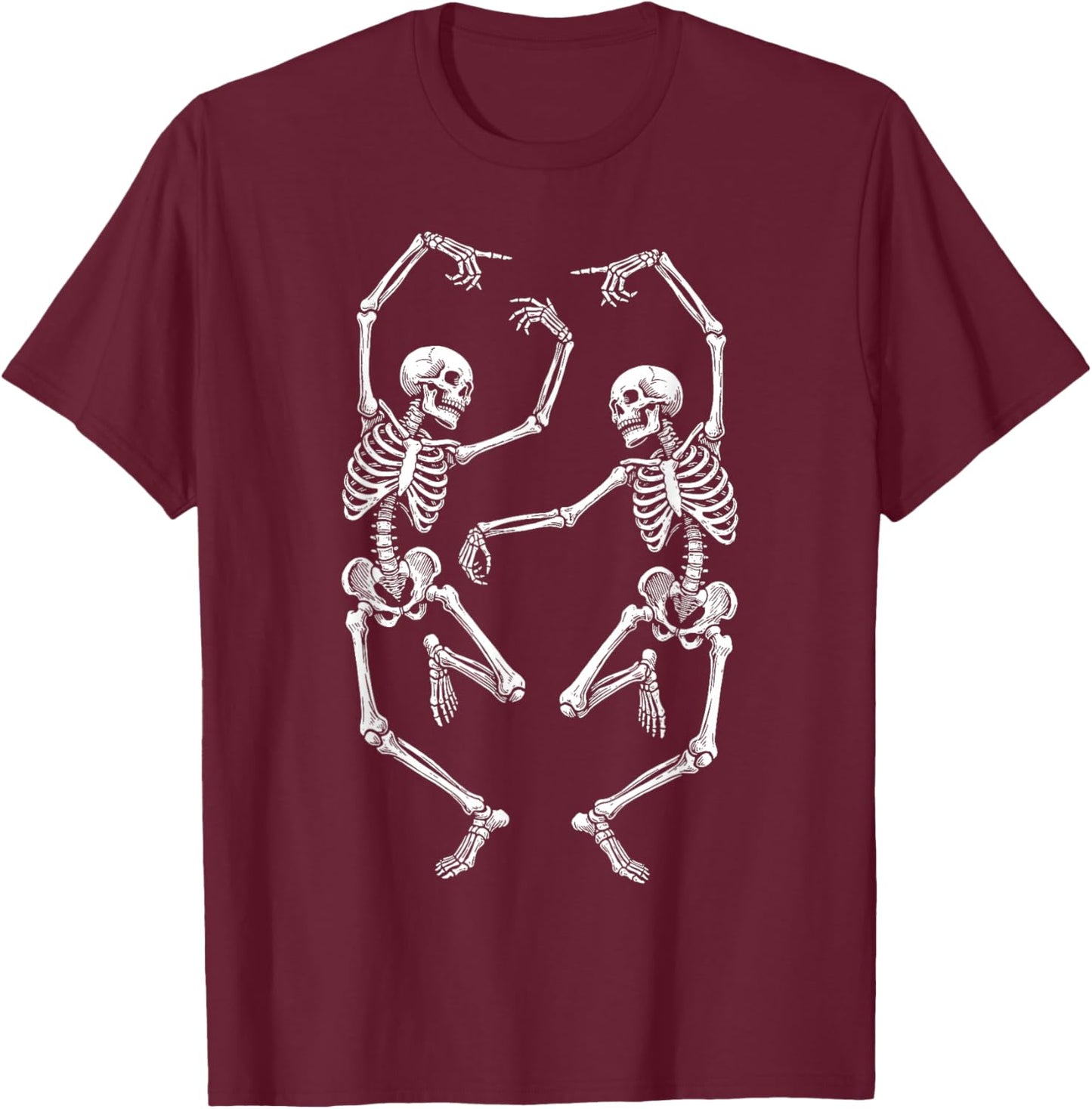 Dancing Skeleton Skelet Dance Skull Party Funny Halloween T-Shirt - T-Shirt | Maroon
