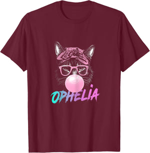 OPHELIA - Adorable girl name with cute Cat T-Shirt - T-Shirt | Maroon