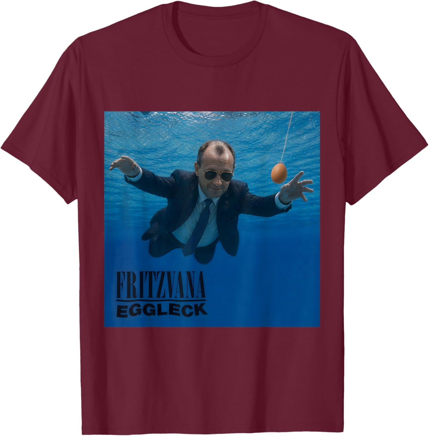 Fritze Merz Retro Meme Cover Eggleck Politik Kanzler Satire T-Shirt - T-Shirt | Maroon