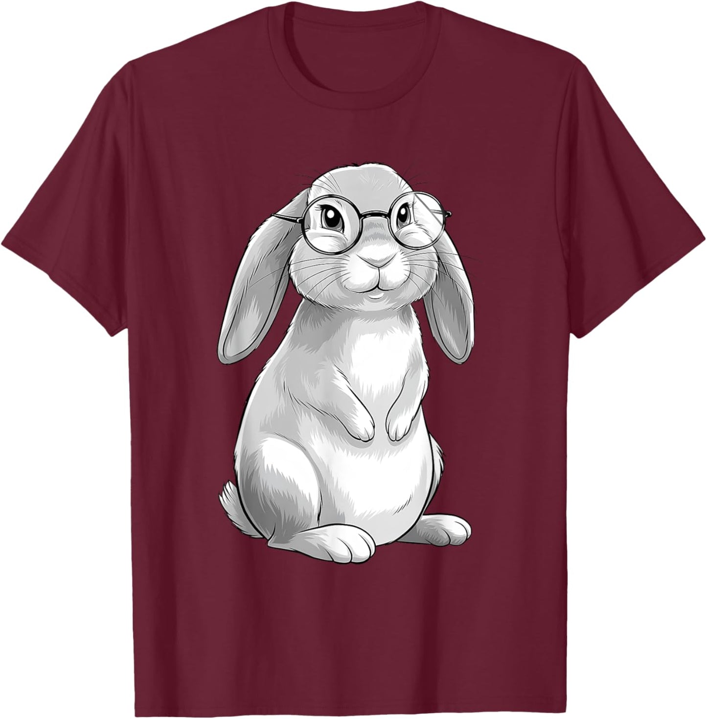 Cute Bunny Geek Nerd Rabbit Hipster Girls Teens Kids T-Shirt - T-Shirt | Maroon