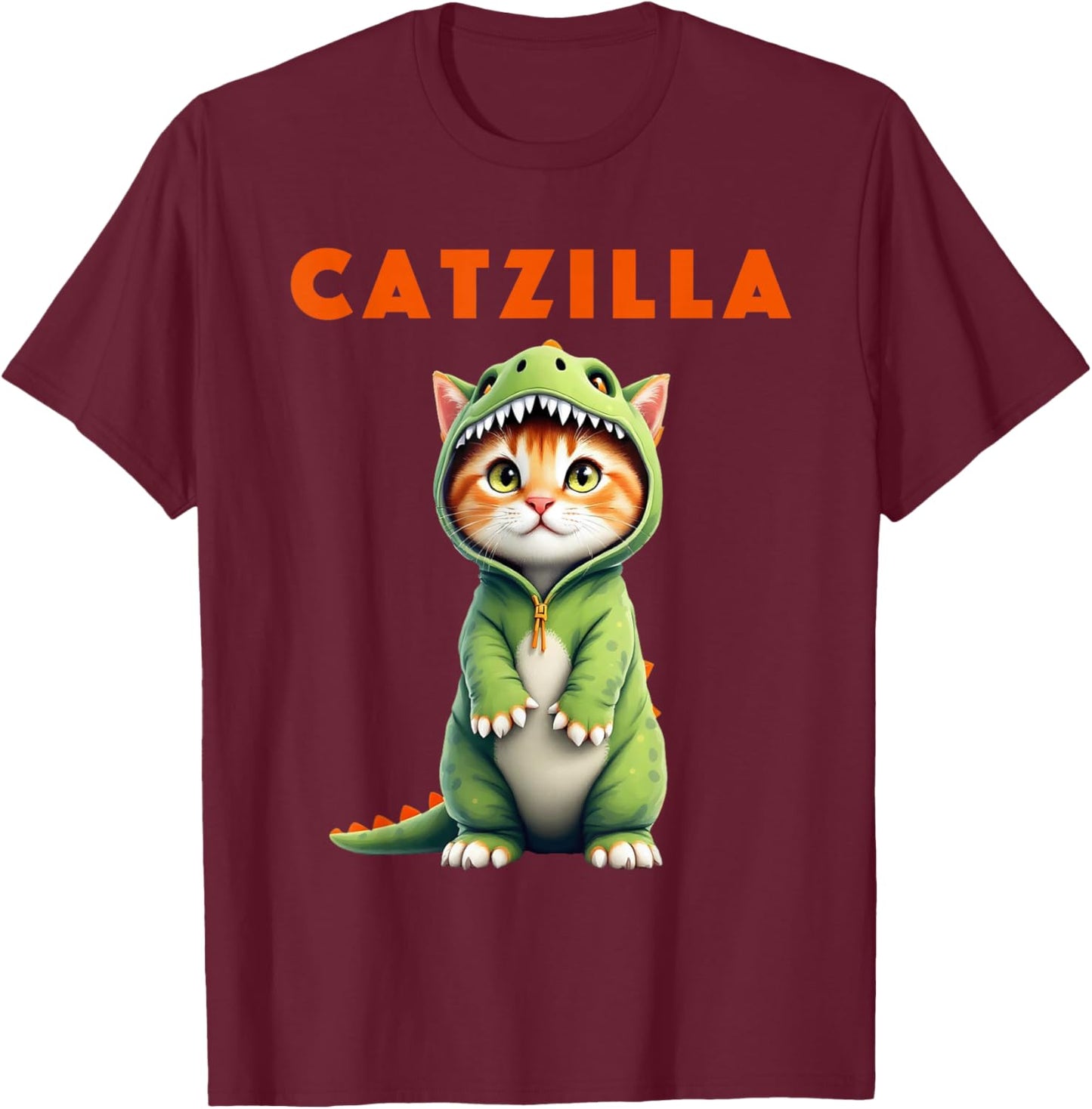 Catzilla I Funny Kawaii Cat I Manga Anime Kitten I Cats T-Shirt - T-Shirt | Maroon