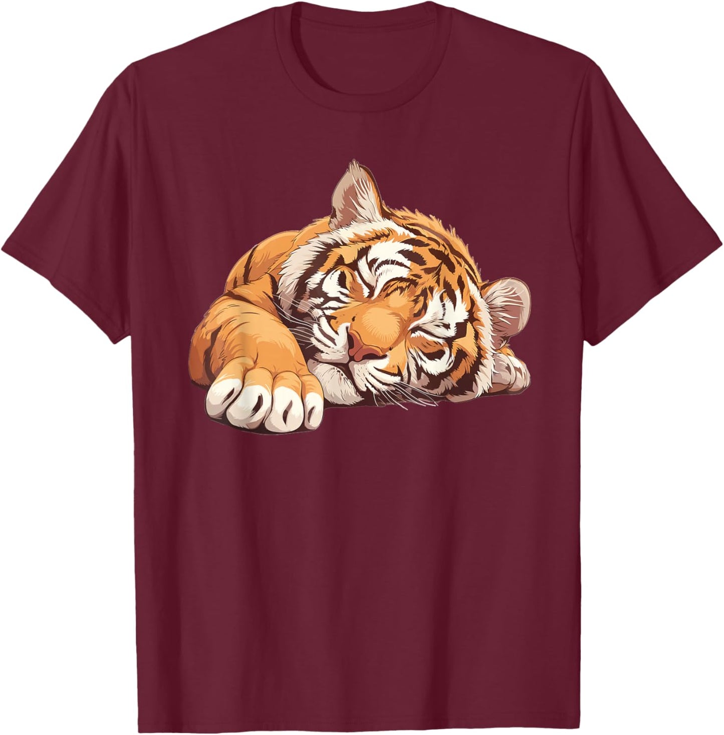 Sleeping Tiger I Kids Tiger T-Shirt - T-Shirt | Maroon
