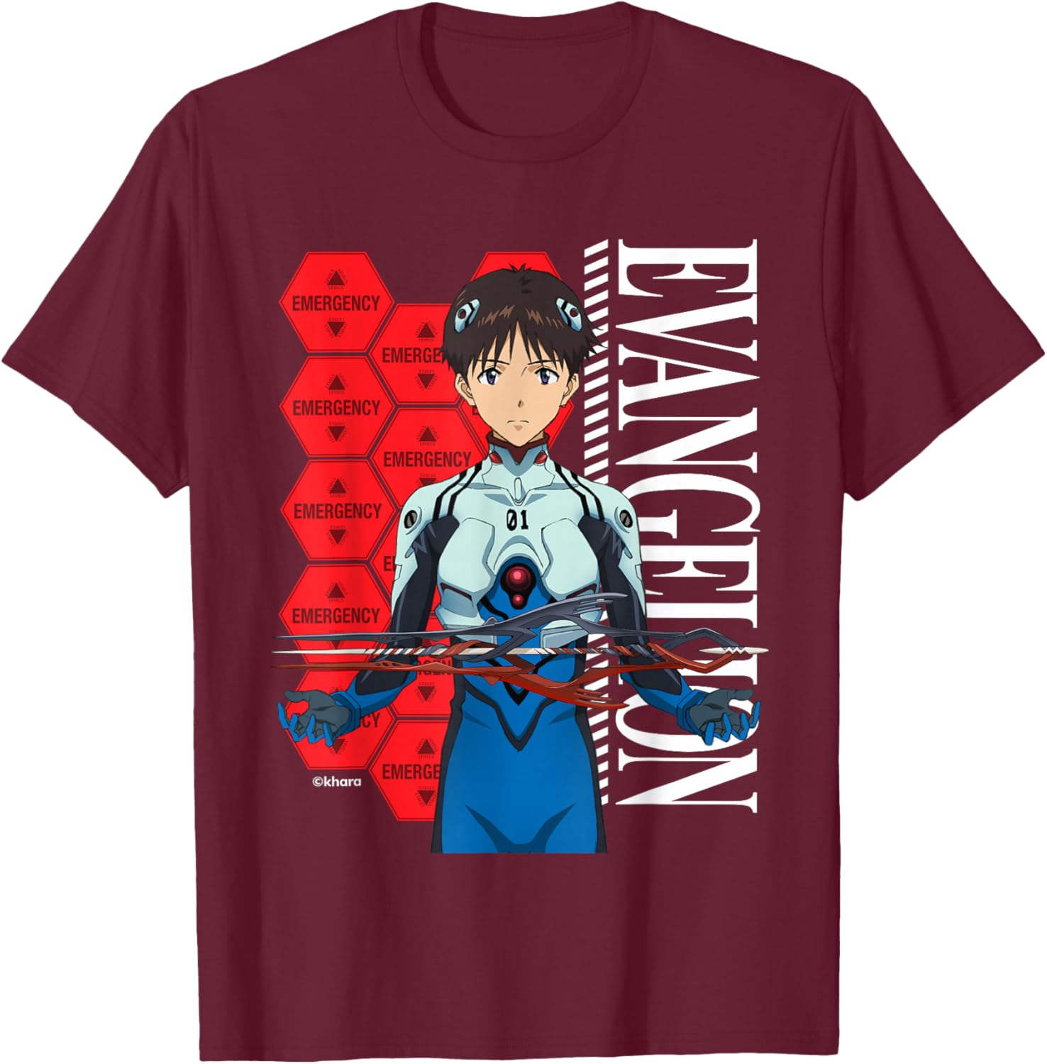 Evangelion 3.0+1.0 - “Shinji Ikari” T-Shirt - T-Shirt | Maroon