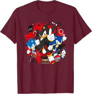 Sonic the Hedgehog, Sonic X Shadow Generations - Game On T-Shirt - T-Shirt | Maroon