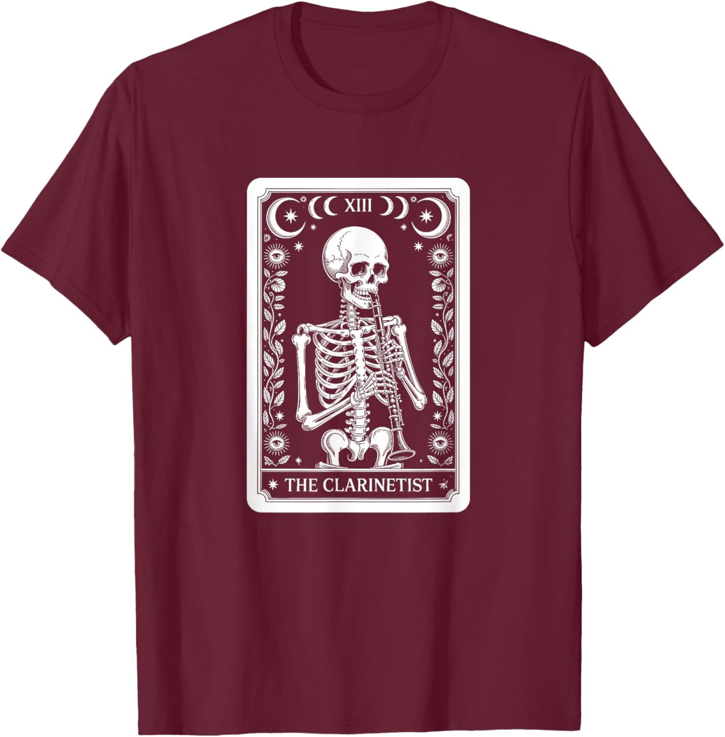 The Clarinetist Tarot Card, Clarinet Player T-Shirt - T-Shirt | Maroon