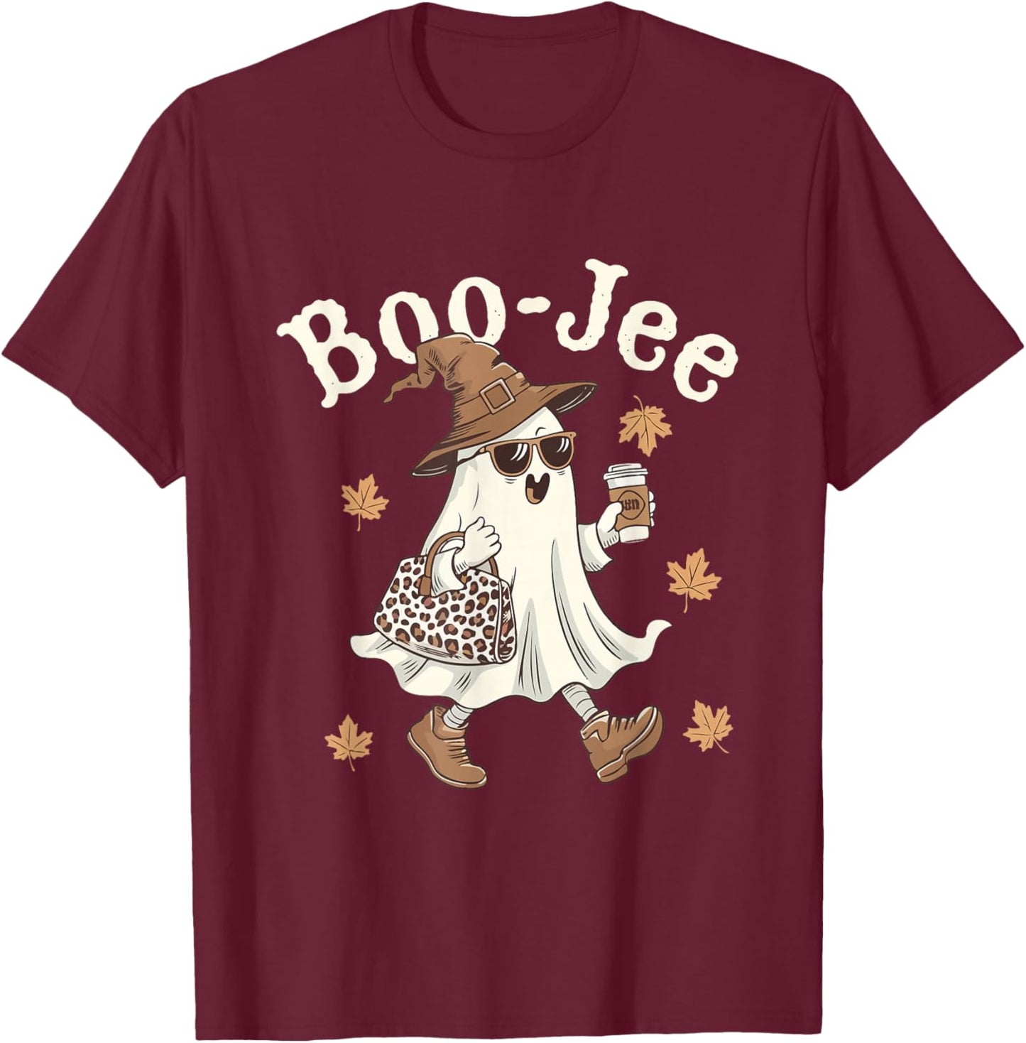 Cute Boo-Jee Tumbler Ghost Boujee Halloween Girl Women T-Shirt - T-Shirt | Maroon