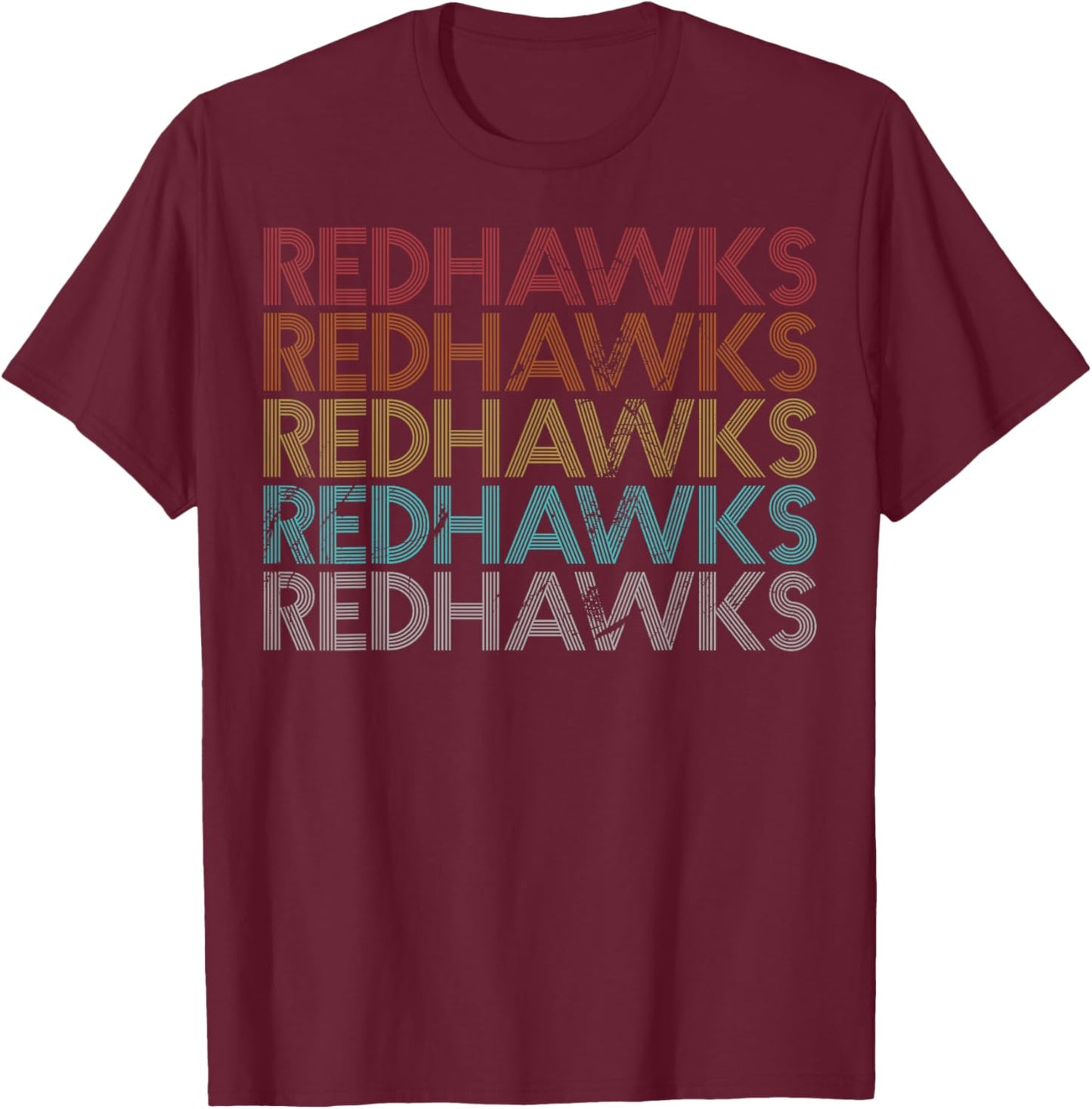 Retro Vintage RedHawks T-Shirt - T-Shirt | Maroon