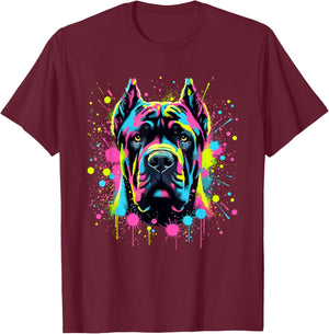 Splash Art Cane Corso Italian Mastiff T-Shirt - T-Shirt | Maroon