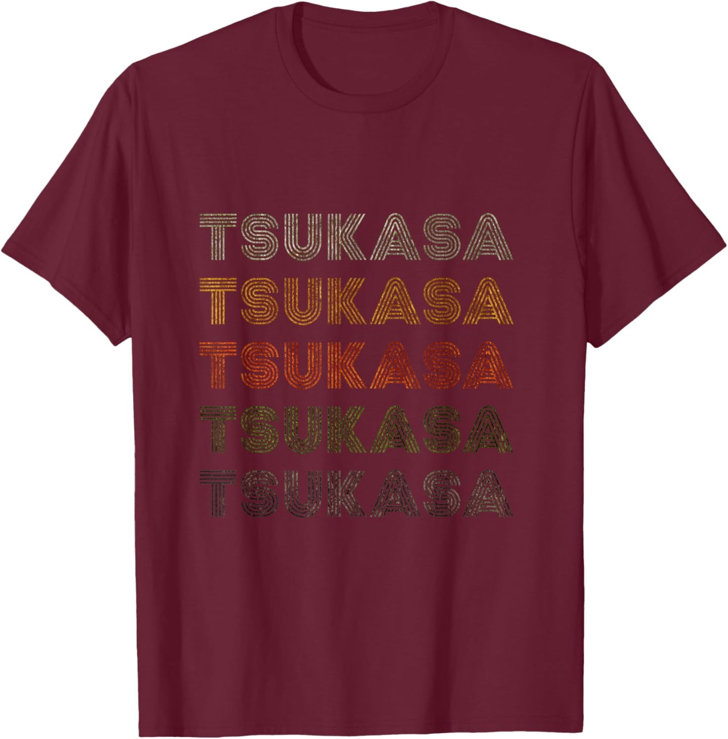 Love Heart Tsukasa Grunge Vintage Style Black Tsukasa T-Shirt - T-Shirt | Maroon