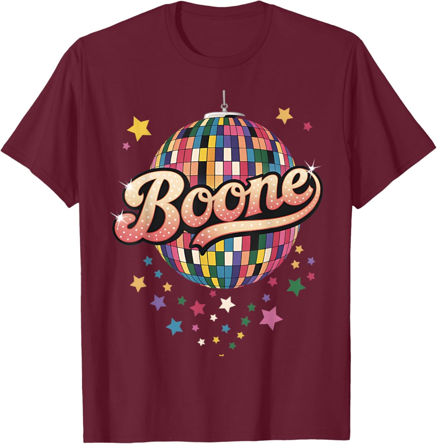 Girl Retro Boone First Name Personalized Heart T-Shirt - T-Shirt | Maroon