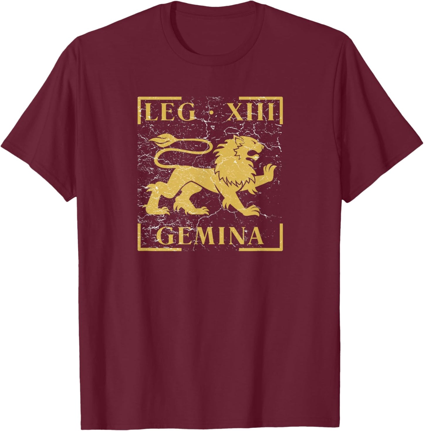 Legion XIII Gemina Rome Lion Emblem Banner Soldier T-Shirt - T-Shirt | Maroon