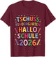Tschüß Kindergarten Hallo Schule 2026 Kindergarten Abschluss T-Shirt - T-Shirt | Maroon