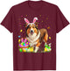 Sheltie Dog Easter Egg Hunt Bunny Ear Sheltie Easter T-Shirt - T-Shirt | Maroon