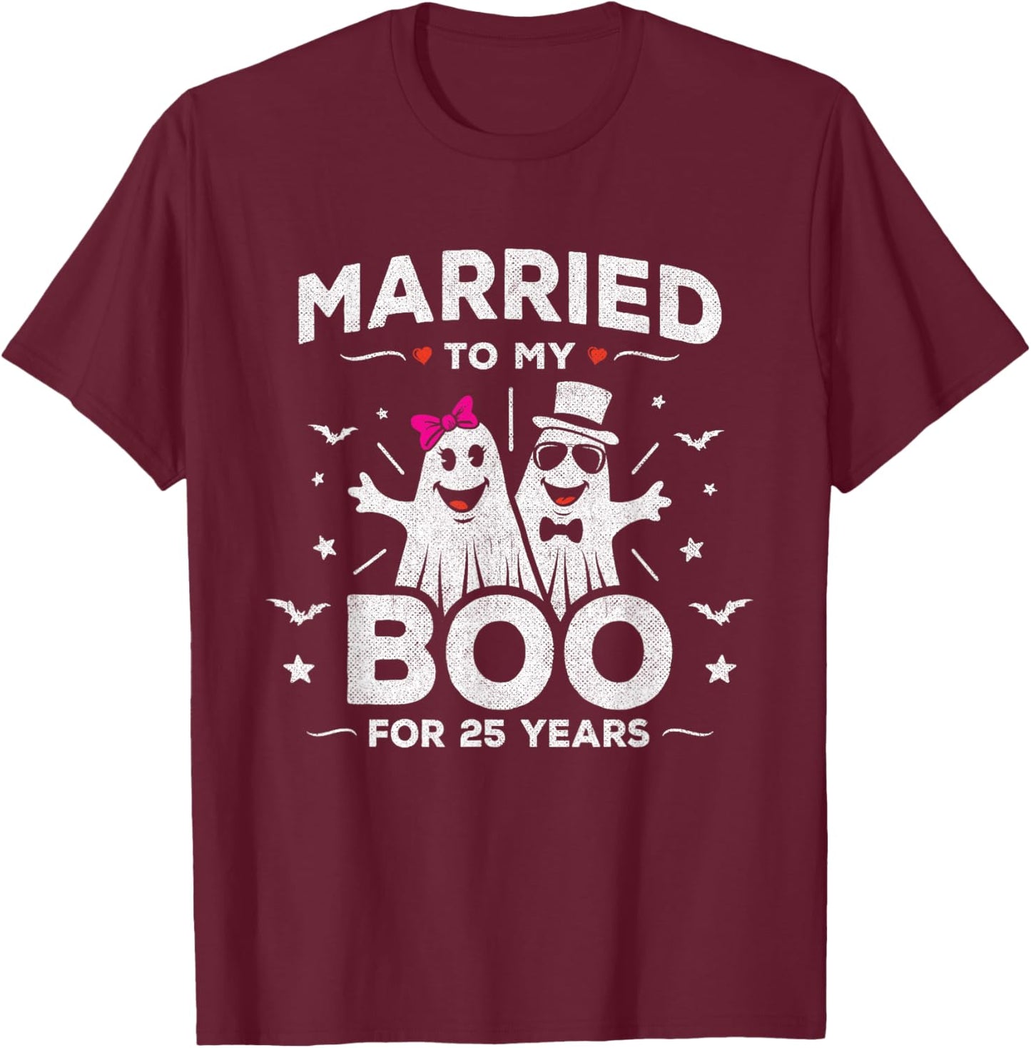 25th Wedding Anniversary October Wedding - 25th Anniversary T-Shirt - T-Shirt | Maroon