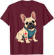 French Bulldog Tattoo I Love Mom Men Women T-Shirt - T-Shirt | Maroon