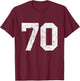 Jersey Uniform Number #70 Athletic Style Sports Graphic T-Shirt - T-Shirt | Maroon