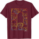 The Simpsons Neon Rainbow Outline Family Poster Art T-Shirt - T-Shirt | Maroon