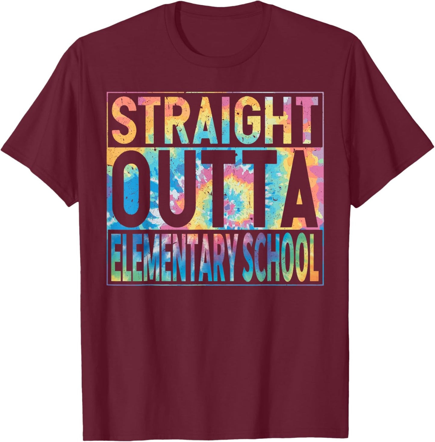 Straight Outta Elementary School Graduate Class 2026 Funny T-Shirt - T-Shirt | Maroon