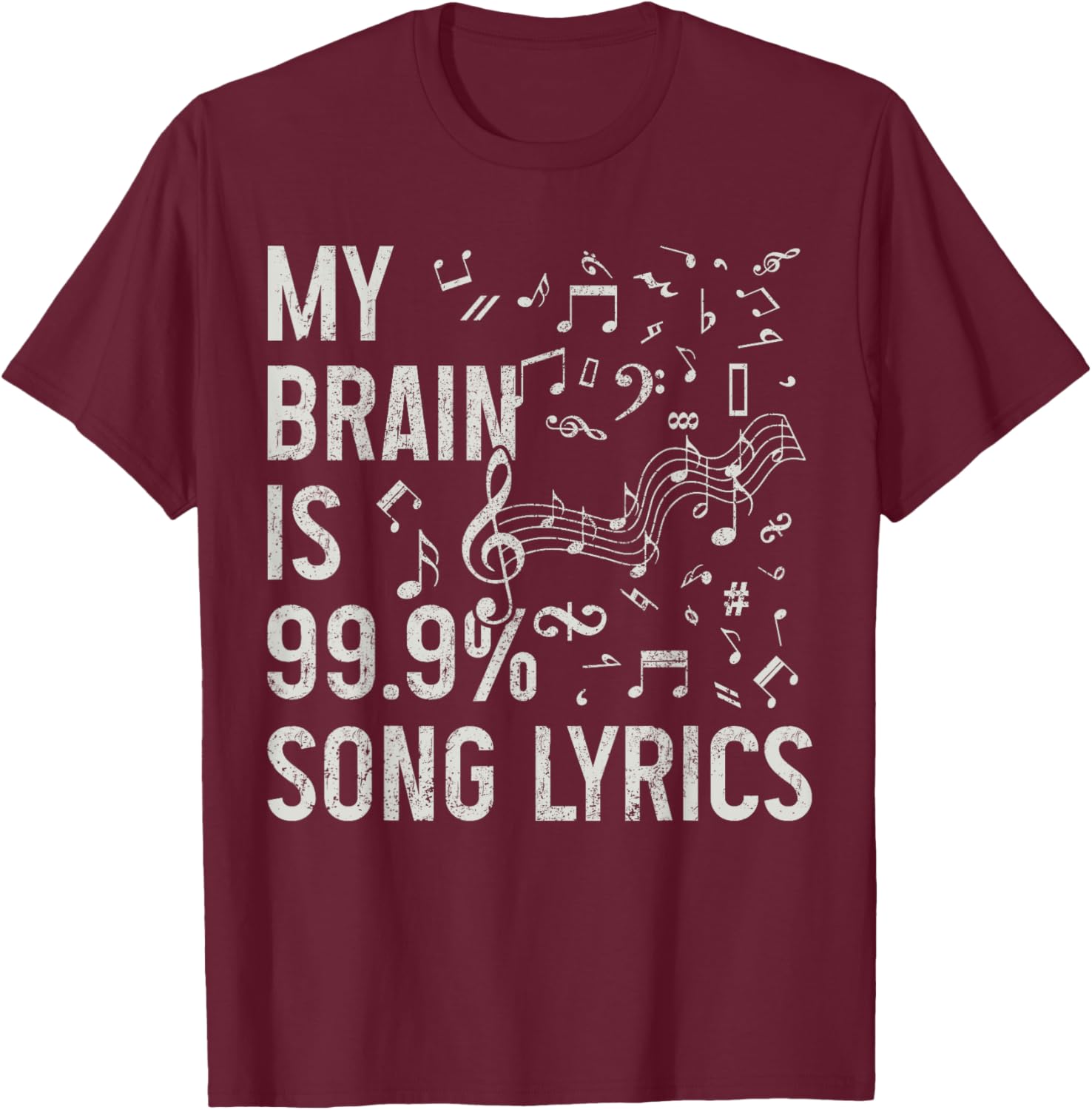 My Brain Is 99% Song Lyrics Singing Vocalist Singer Funny T-Shirt - T-Shirt | Maroon