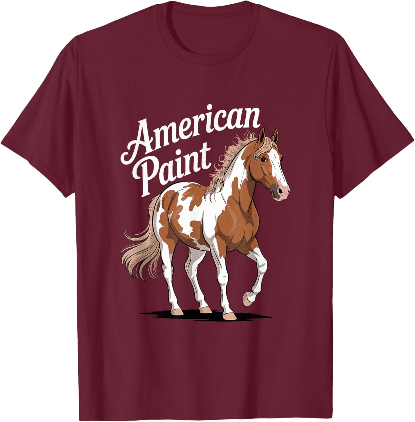 Horse American Paint American Paint Western T-Shirt - T-Shirt | Maroon