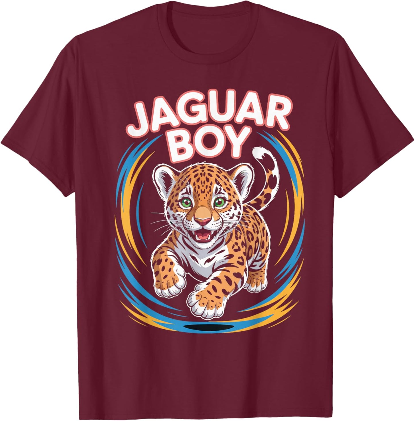 Retro Art Jungle Themed T-Shirt - T-Shirt | Maroon