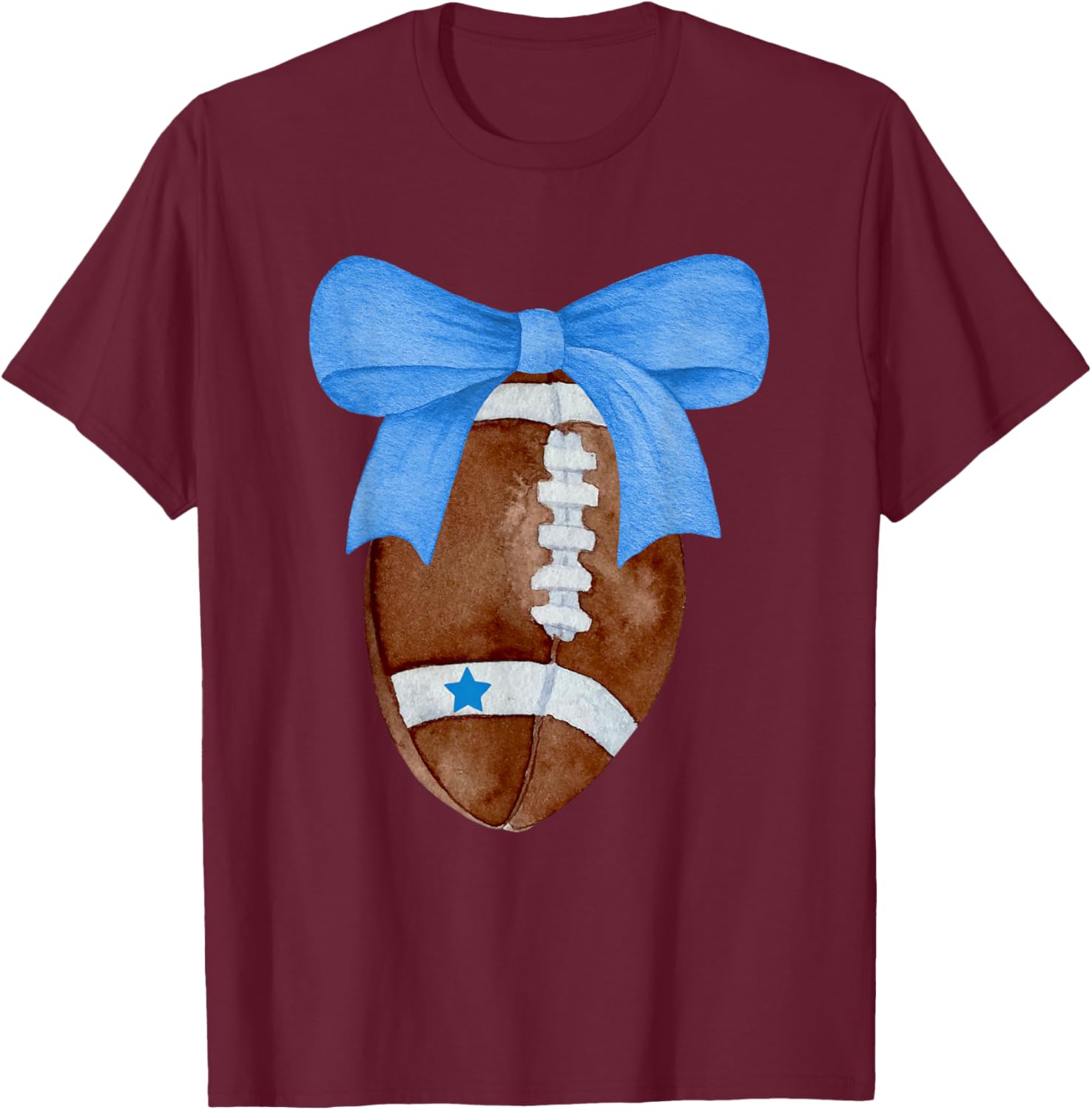 Football Coquette Bow Football Mom Women Girls Kids Dallas T-Shirt - T-Shirt | Maroon