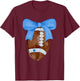 Football Coquette Bow Football Mom Women Girls Kids Dallas T-Shirt - T-Shirt | Maroon