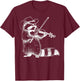 Vintage Cowboy Raccoon Playing Fiddle Violin Animal Musician T-Shirt - T-Shirt | Maroon