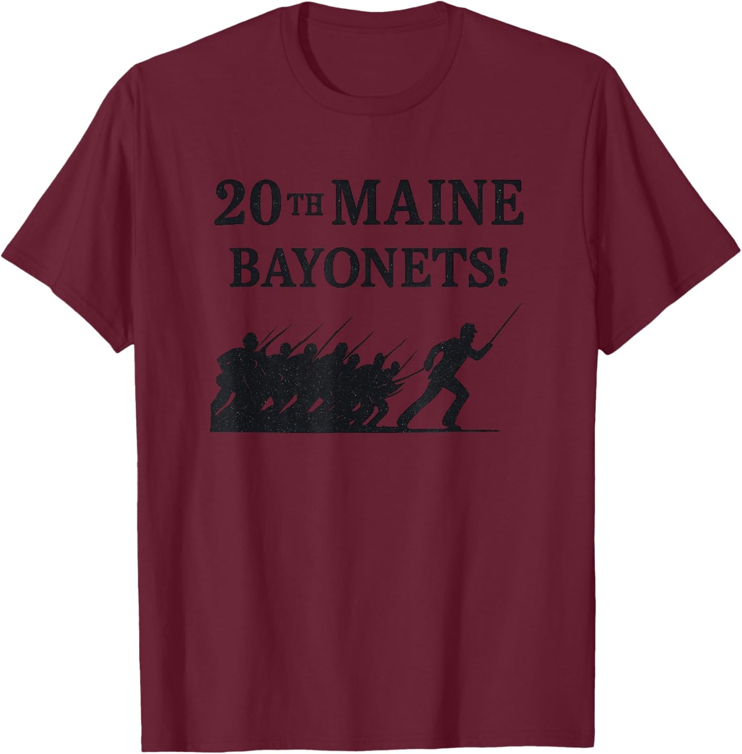 20th Maine Bayonets Civil War Gettysburg T-Shirt - T-Shirt | Maroon