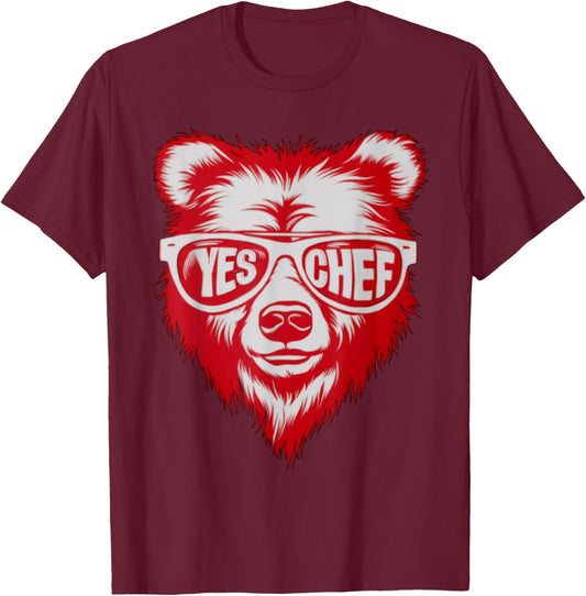 Yes Chef Vintage Movie Awesome Apparel Cooking Restaurant T-Shirt - T-Shirt | Maroon