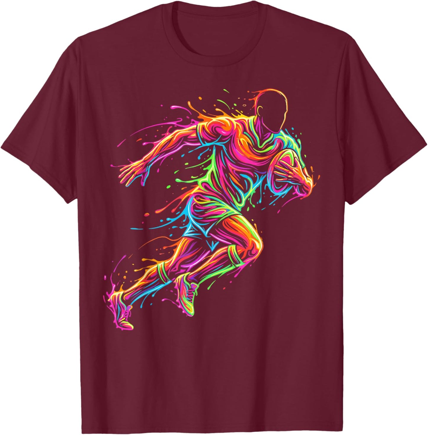 Rugby Player Man Child Boy T-Shirt - T-Shirt | Maroon