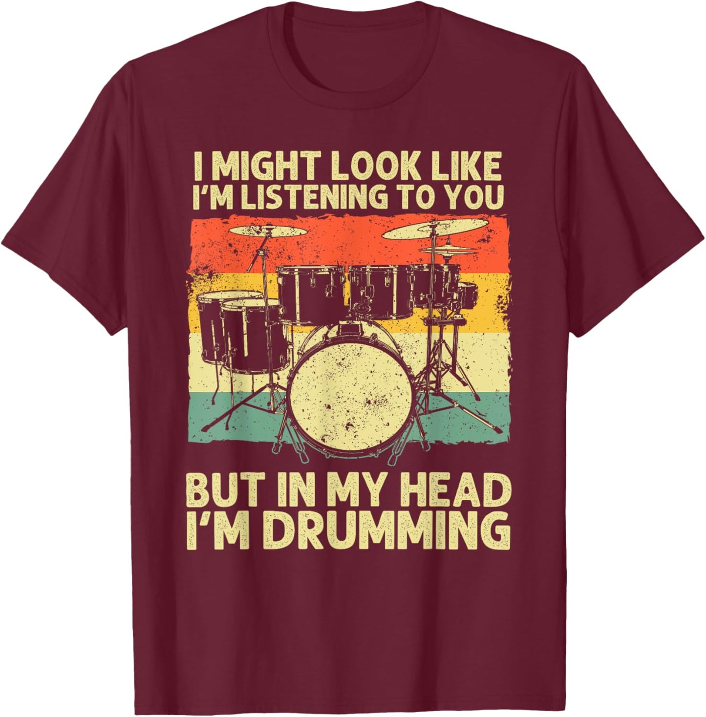 Funny Drummer Design Women Drumline Drumming Drummer T-Shirt - T-Shirt | Maroon